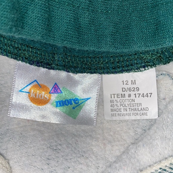 Vintage 90’s kids n more green white checked hooded romper 12m - Picture 6 of 6